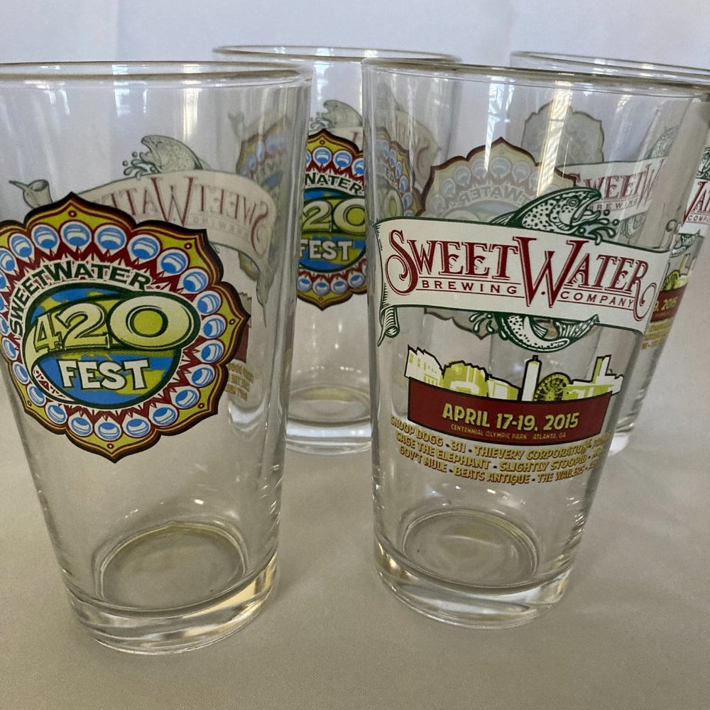 Sweetwater Brewing 420 Fest Pint Glasses.